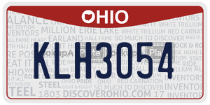 KLH3054 license plate in Ohio