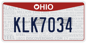 KLK7034 license plate in Ohio
