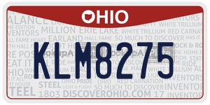 KLM8275 license plate in Ohio