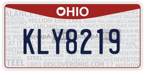 KLY8219  license plate in OH