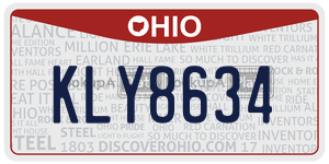 KLY8634 license plate in Ohio
