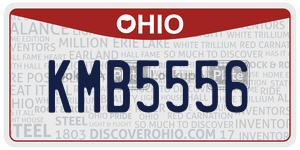 KMB5556 license plate in Ohio