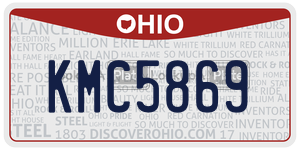KMC5869 license plate in Ohio