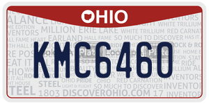 KMC6460 license plate in Ohio
