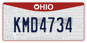 KMD4734  license plate in OH