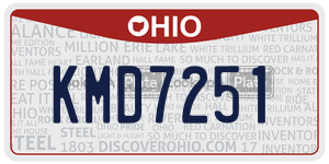 KMD7251  license plate in OH