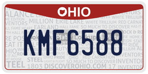 KMF6588 license plate in Ohio
