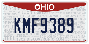 KMF9389 license plate in Ohio