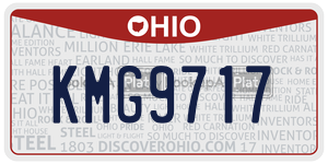 KMG9717  license plate in OH