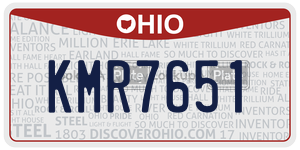 KMR7651 license plate in Ohio
