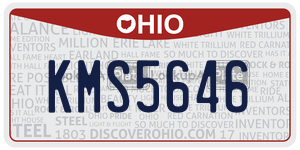 KMS5646  license plate in OH