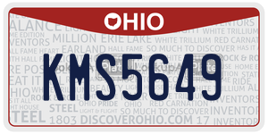 KMS5649  license plate in OH