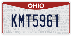 KMT5961  license plate in OH