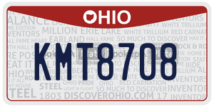 KMT8708  license plate in OH