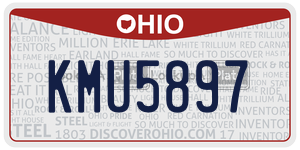 KMU5897  license plate in OH
