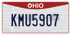 KMU5907  license plate in OH