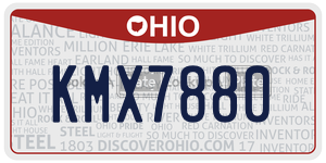 KMX7880  license plate in OH
