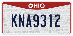 KNA9312  license plate in OH