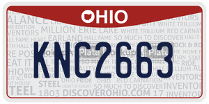 KNC2663 license plate in Ohio