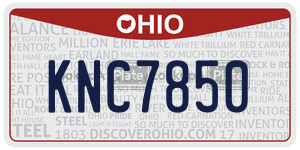 KNC7850  license plate in OH