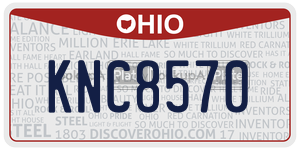 KNC8570  license plate in OH