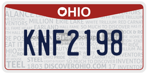 KNF2198  license plate in OH