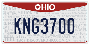 KNG3700 license plate in Ohio