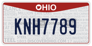KNH7789  license plate in OH