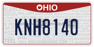 KNH8140 license plate in Ohio