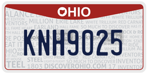 KNH9025  license plate in OH