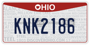 KNK2186  license plate in OH