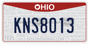 KNS8013  license plate in OH