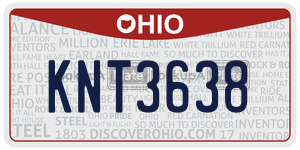 KNT3638  license plate in OH