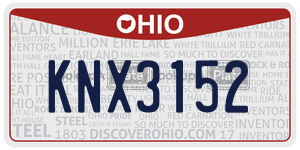 KNX3152 license plate in Ohio