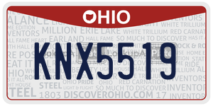 KNX5519 license plate in Ohio