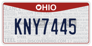 KNY7445  license plate in OH