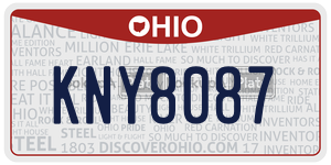 KNY8087 license plate in Ohio