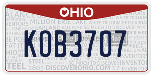 KOB3707 license plate in Ohio