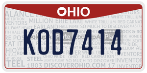 KOD7414 license plate in Ohio