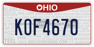 KOF4670 license plate in Ohio