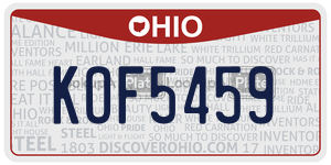 KOF5459  license plate in OH