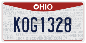KOG1328  license plate in OH