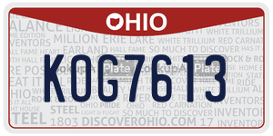KOG7613 license plate in Ohio