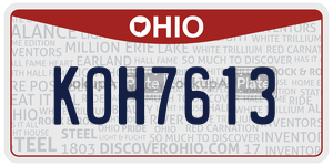 KOH7613 license plate in Ohio