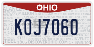 KOJ7060  license plate in OH