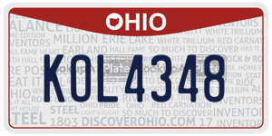 KOL4348 license plate in Ohio