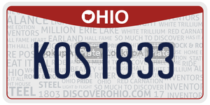 KOS1833 license plate in Ohio