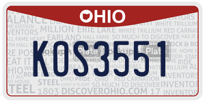 KOS3551  license plate in OH