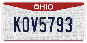 KOV5793 license plate in Ohio