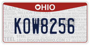 KOW8256  license plate in OH